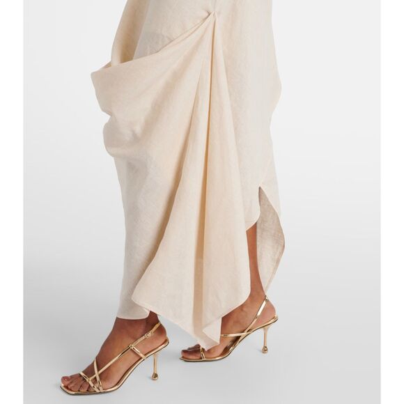 NWT STAUD Caravaggio Draped 100% Linen Maxi Dress in Natural Size 0 - Picture 5 of 15